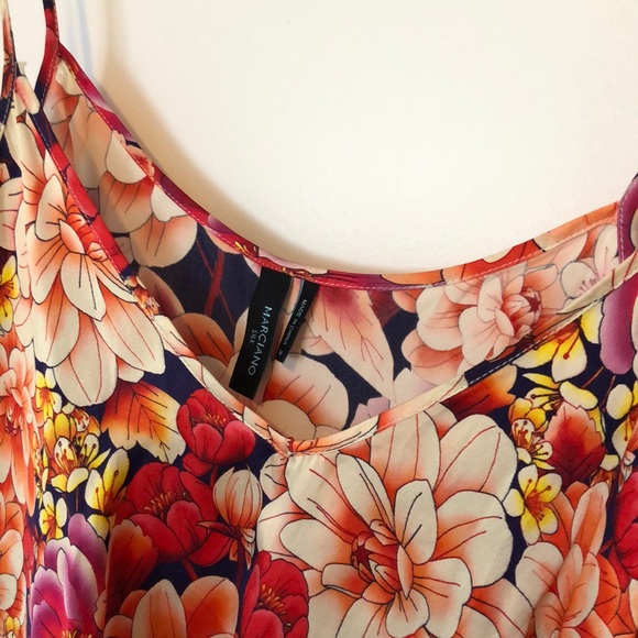 Silk Marciano colourful floral flutter, vneck tank - Picture 3 of 5